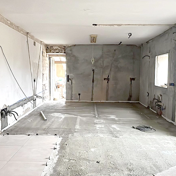 Rohbau auf Mallorca. Sanierung einer Wohnung.